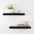 Black MDF Floating Wall Shelves