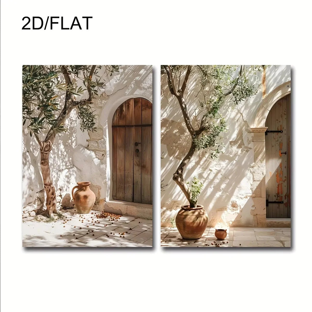 Olive Tree Shadow Canvas Print Set