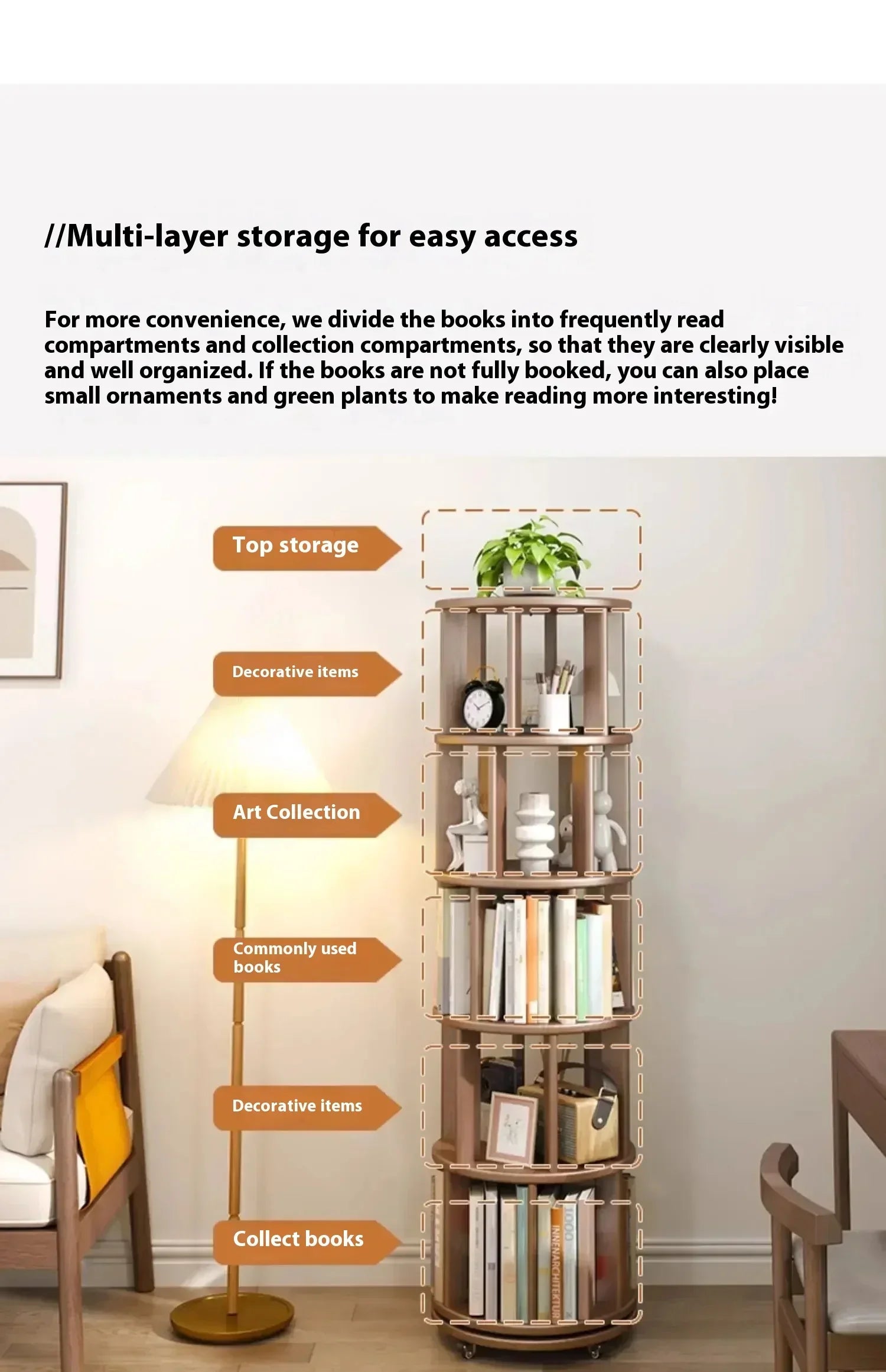 Rotating Tower Bookcase