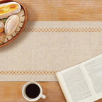 Modern Table Runner Linen Table Runner Washable Openwork Design Ideal for Holiday Party Decor,Dining Table,Restaurant, Christmas