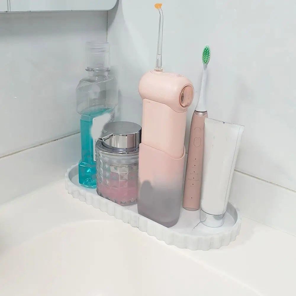 Marble-Look Silicone Vanity Tray