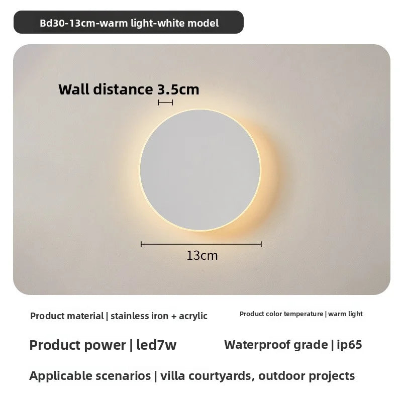 Round Waterproof Outdoor LED Wall Light