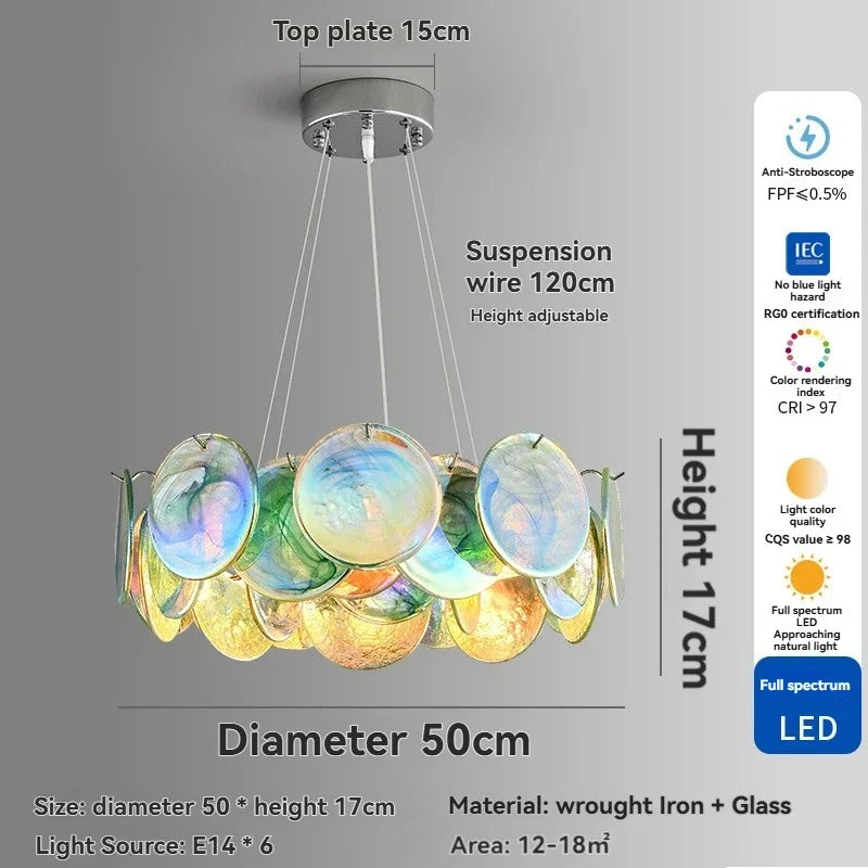 Multicolor Glass Lobby Chandelier