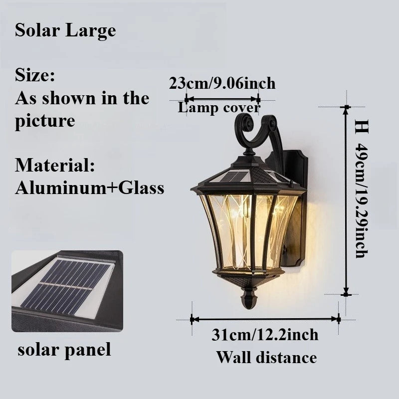 Vintage Solar Entryway Wall Lantern