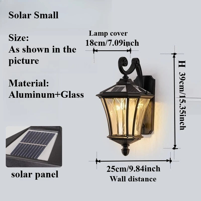 Vintage Solar Waterproof Wall Light