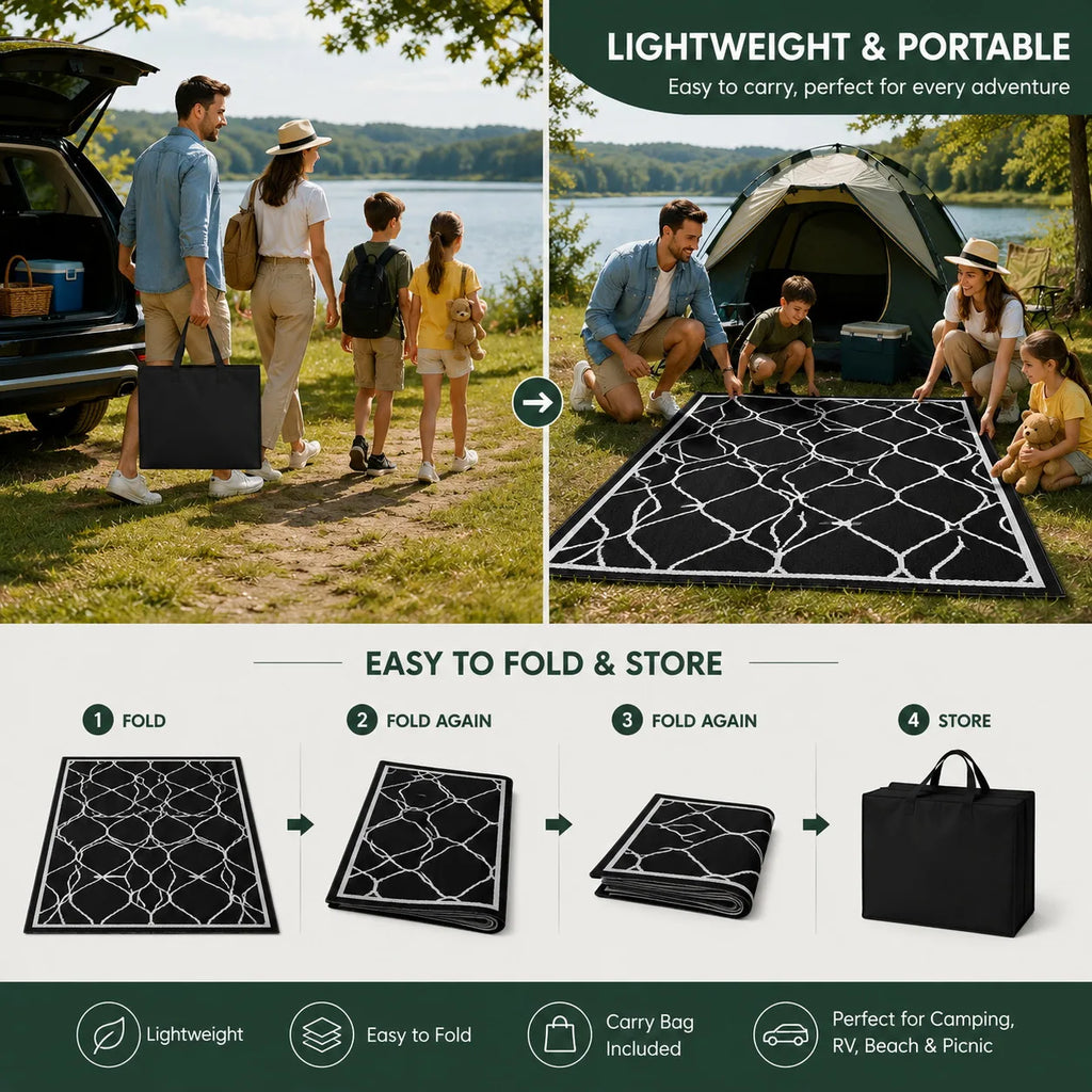 5×8 Reversible Waterproof Patio Rug