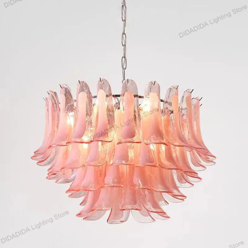 Murano-Style Multicolor Horseshoe Glass Pendant Light