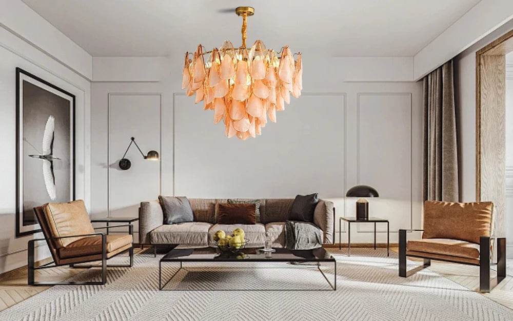Murano-Style Petal Luxury Glass Chandelier