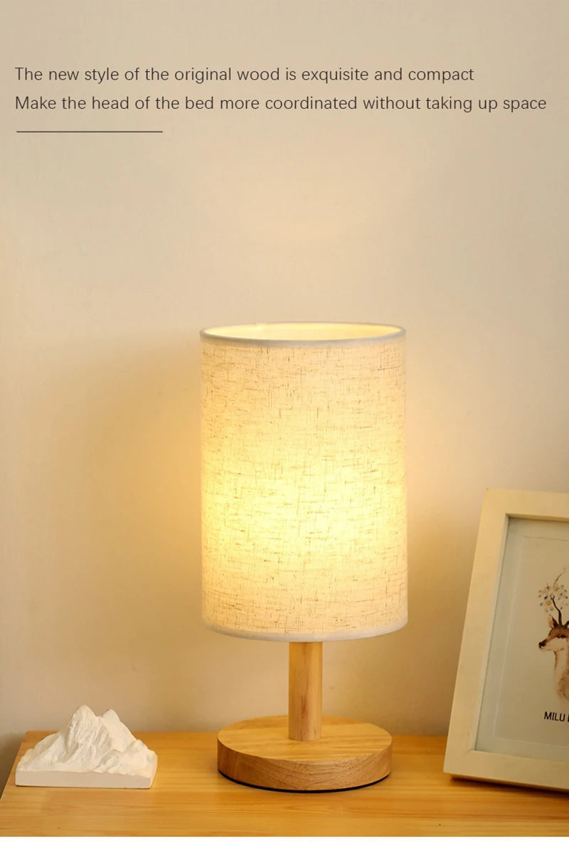 USB Dimmable Fabric Shade Table Lamp