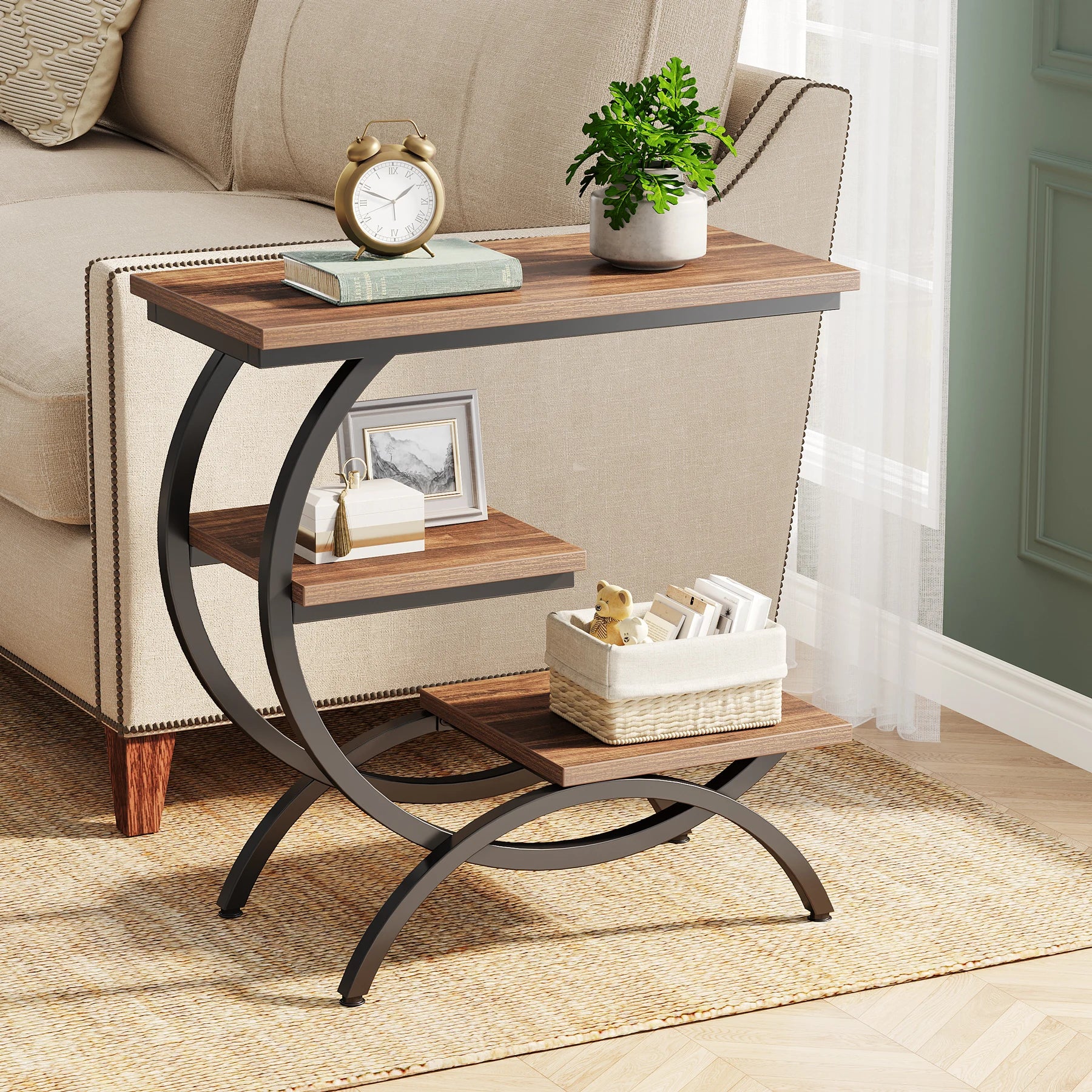 3-Tier C-Shaped Side Table