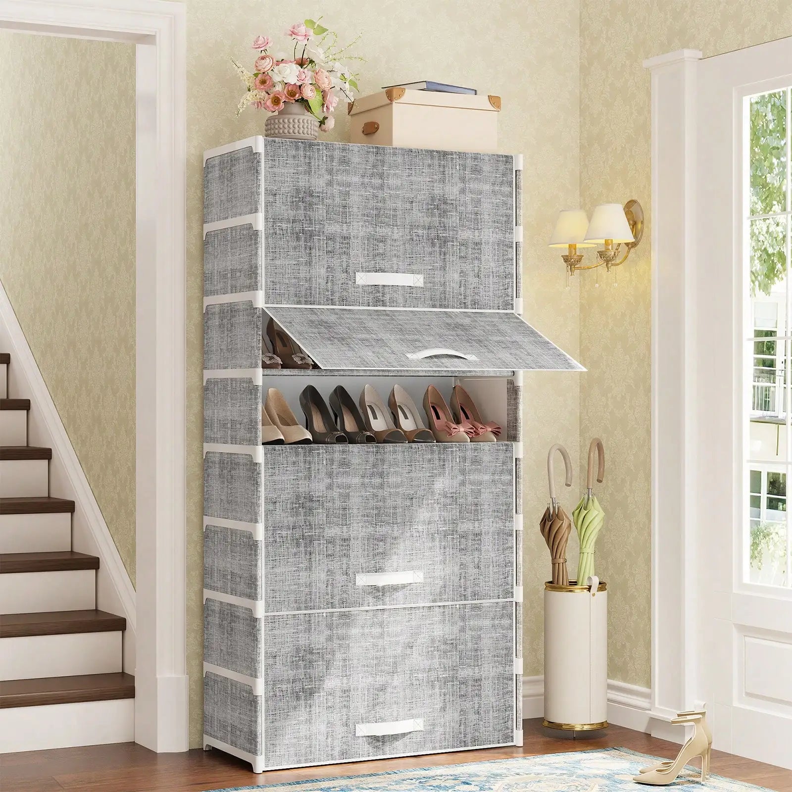 9-Tier Dustproof Shoe Storage Cabinet