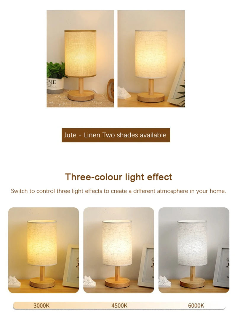 USB Dimmable Fabric Shade Table Lamp