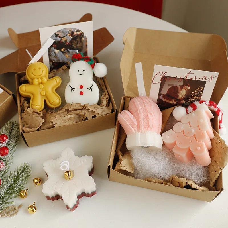Holiday Candle Gift Floral Decorative Candle Set Christmas Scented Candle Scented For Bookshelf Bedroom Holiday Season