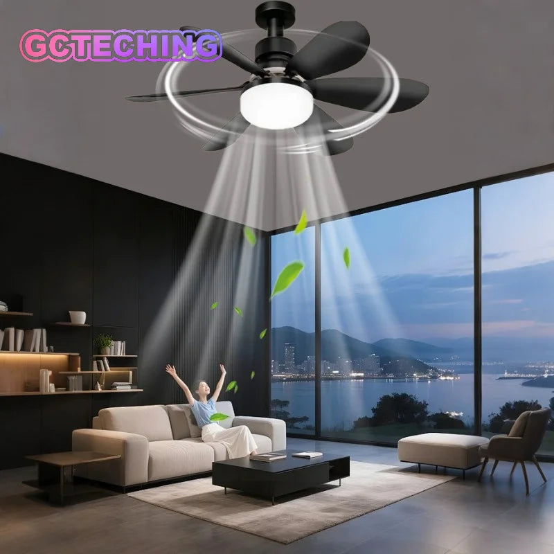 E27 Remote-Control Ceiling Fan with Light
