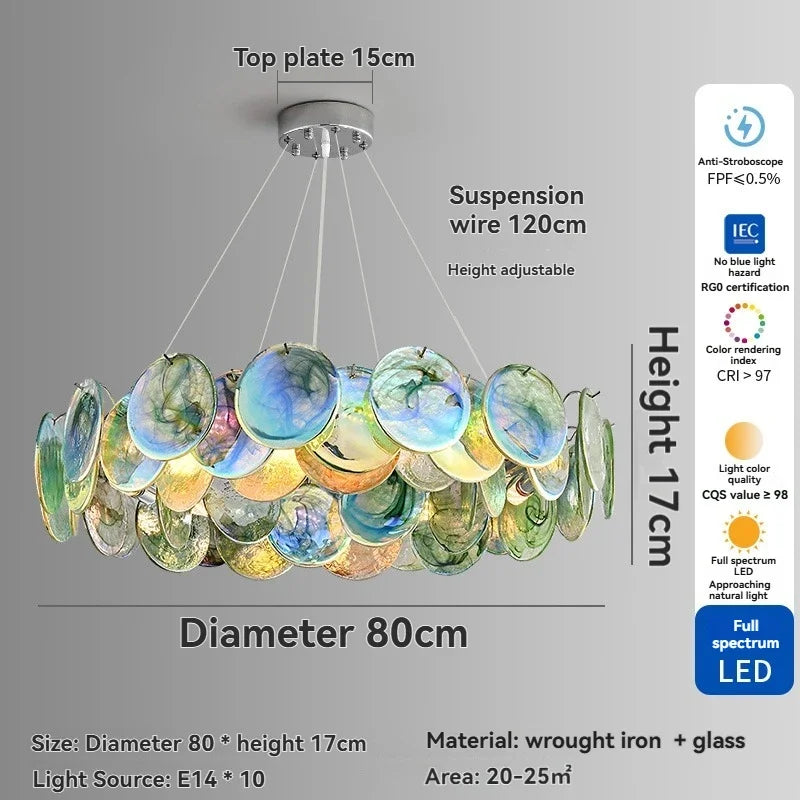 Multicolor Glass Lobby Chandelier
