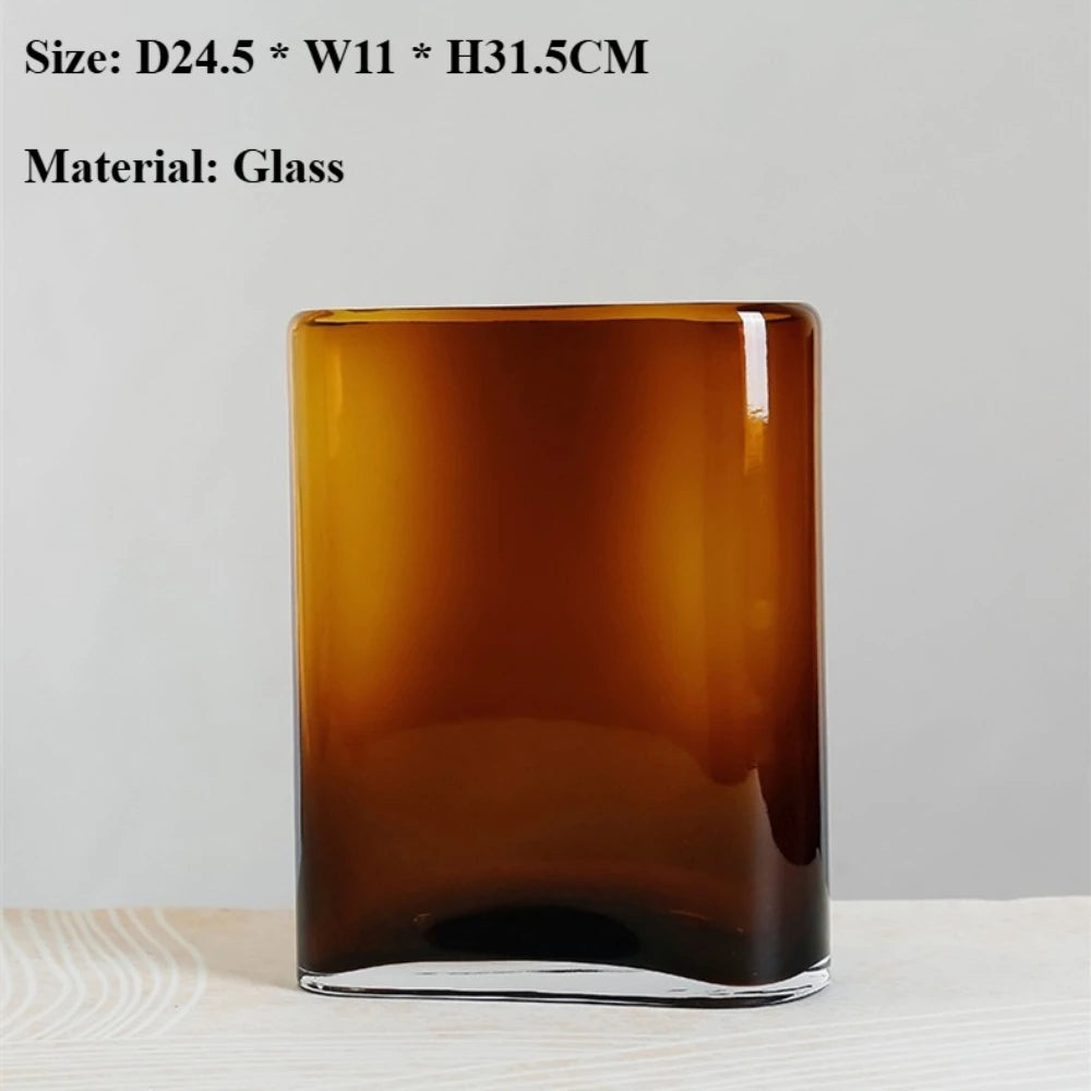 Amber Cylinder Glass Vase
