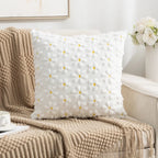 Bunny Bow & Daisy Plush Pillow Cover
