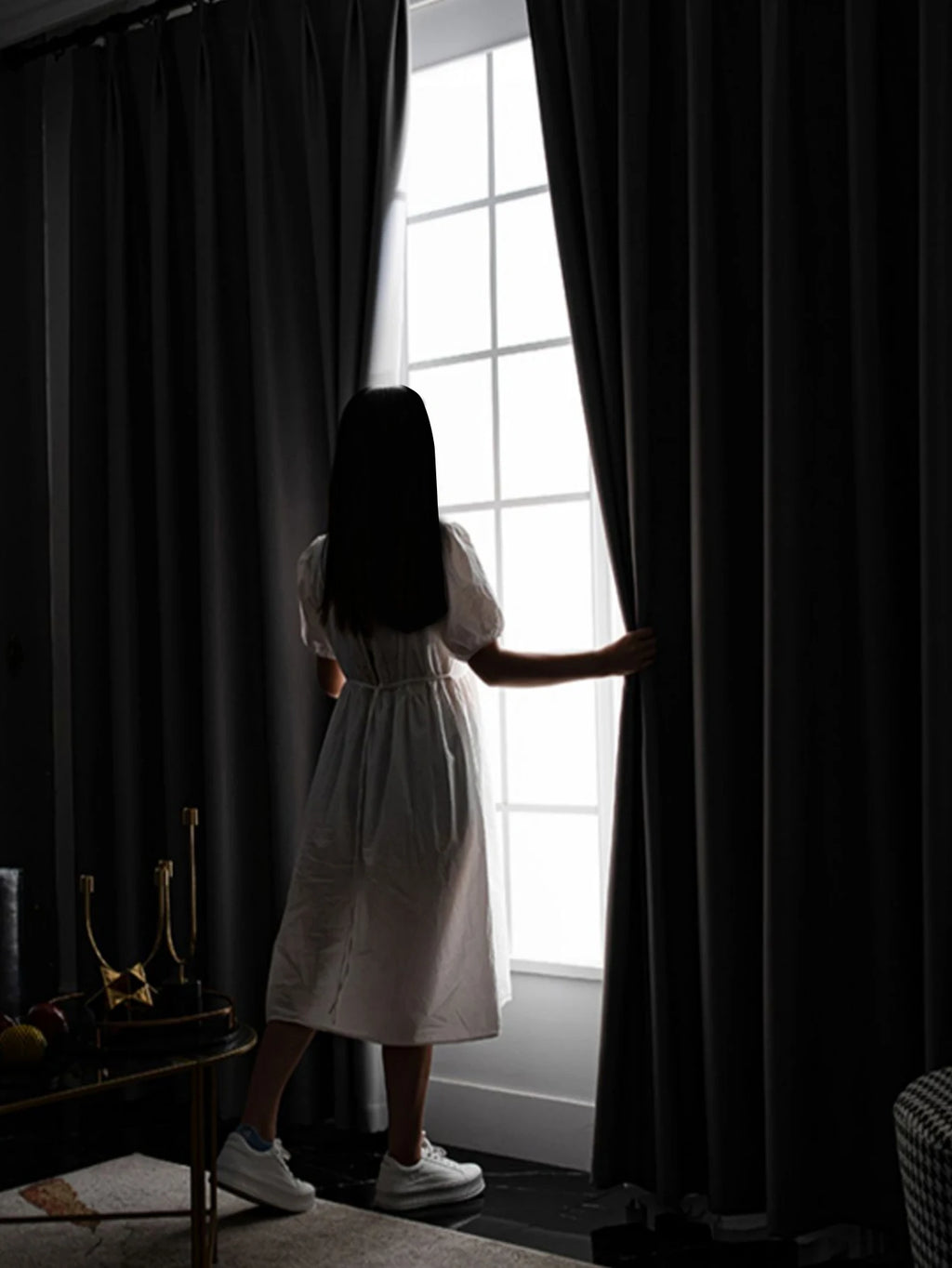 Fully Blackout Curtains, Hook Type Bedroom, Living Room, Thermal Insulation, Balcony, Sun Protection, Sunshade Fabric