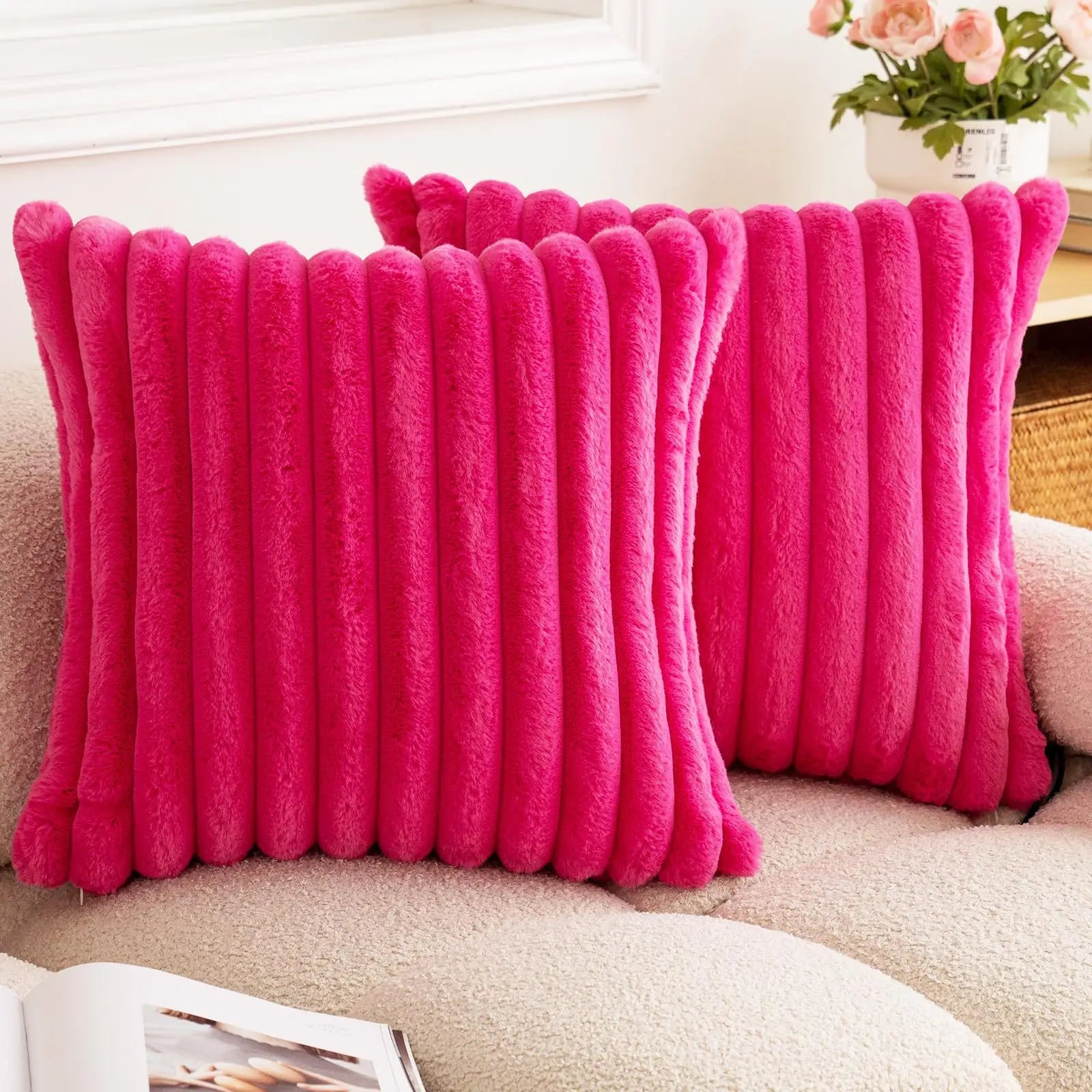 PlushStripe Cushion Cover