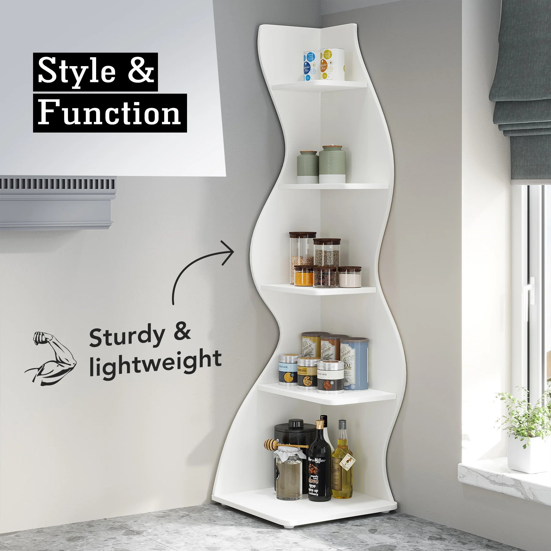 5-Tier Corner Bookshelf