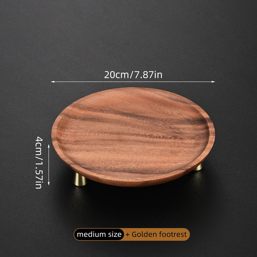 Round Wooden Serving & Display Tray