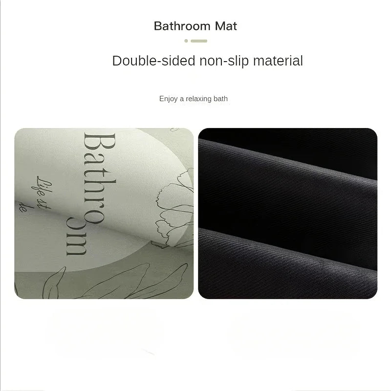 Diatomaceous Earth Bathroom Floor Mat Square Rubber Backing Non Slip Highly Absorbent Thick Rug for Toilet Entryway
