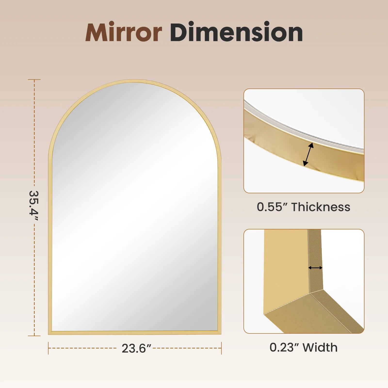 Arched Bathroom Wall Mirror