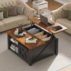 Lift-Top Square Coffee Table with Storage