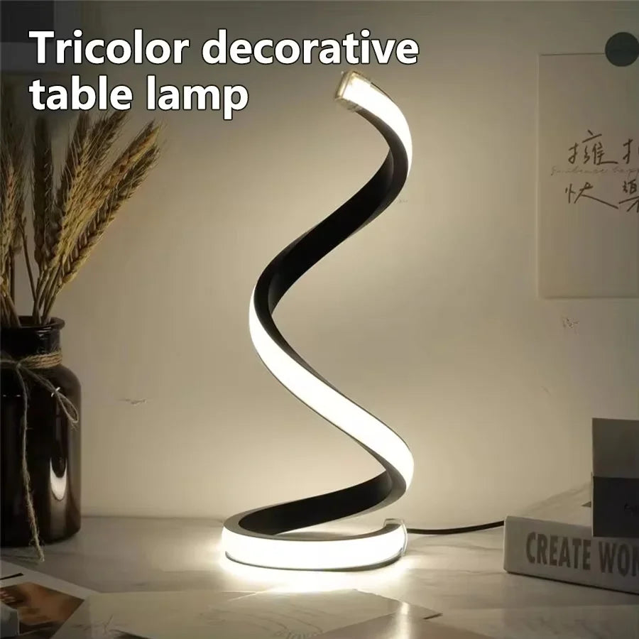 Spiral Motion-Sensor Dimmable LED Table Lamp