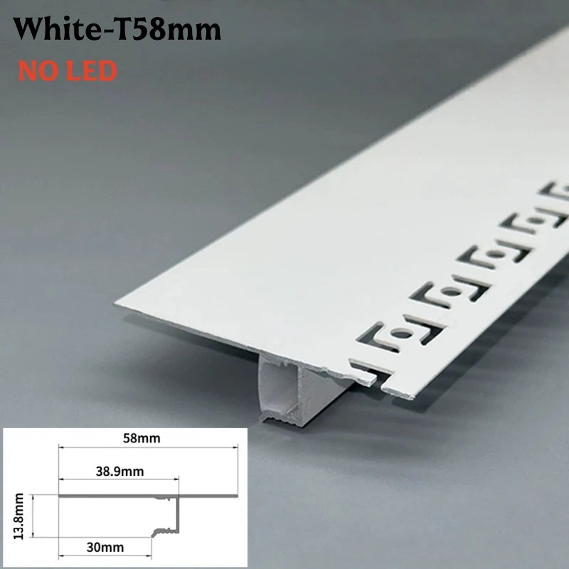 1m Ultra Narrow Shadow Gap LED Aluminum Profile Recessed