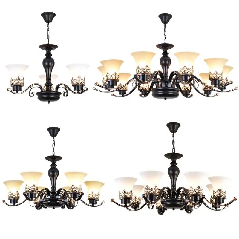 Glass Vintage Chandelier — detail view