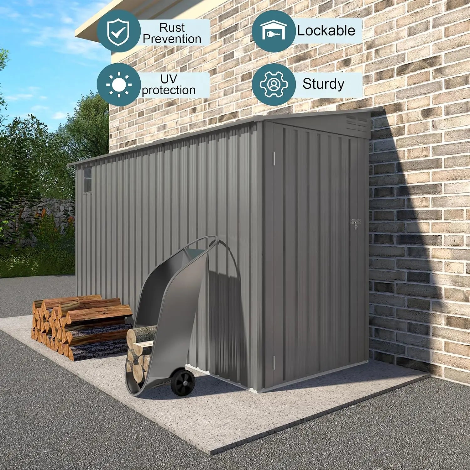 Outdoor Waterproof Metal Storage Shed