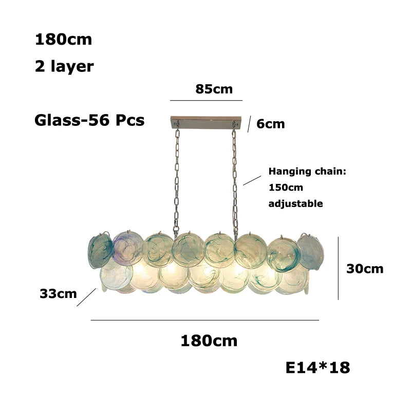 Dimmable Glass-Piece LED Chandelier