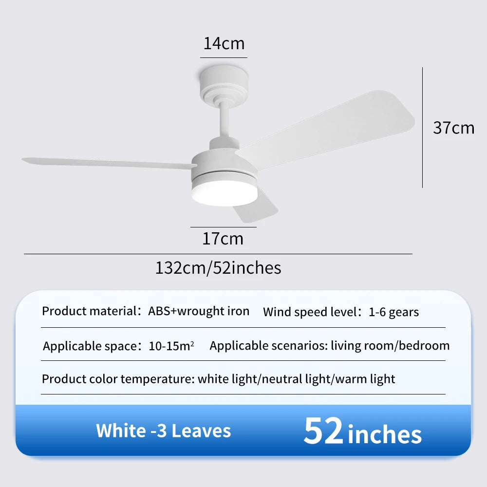 Black Remote-Control Ceiling Fan Light