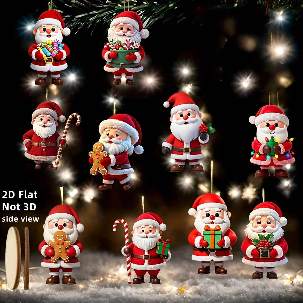 Wooden Gingerbread Christmas Ornaments - 10 Piece