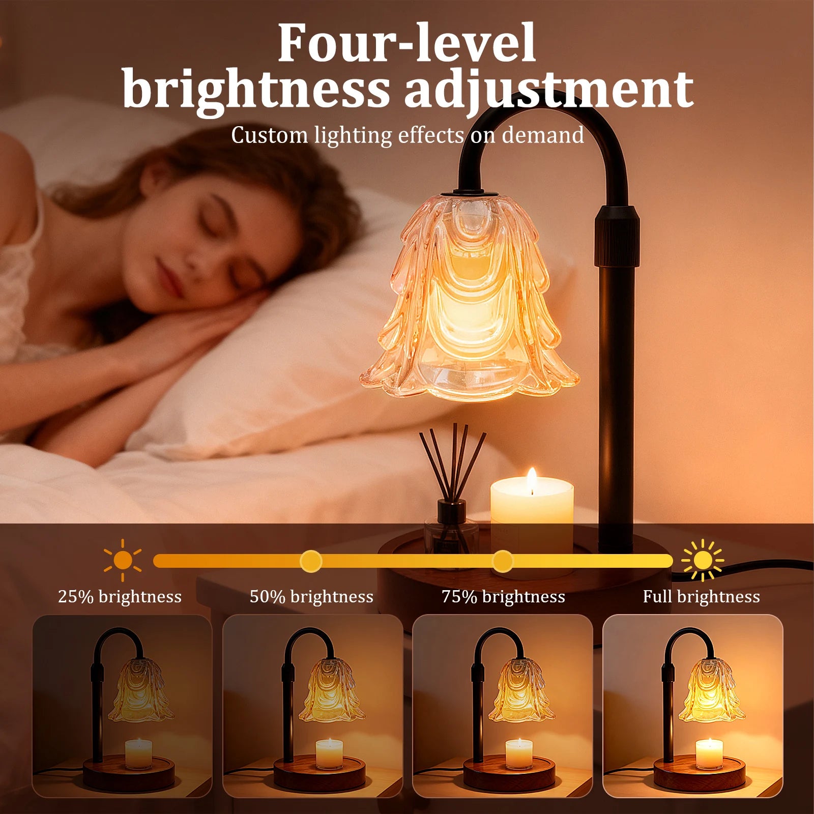 Floral Dimmable Candle Warmer Lamp