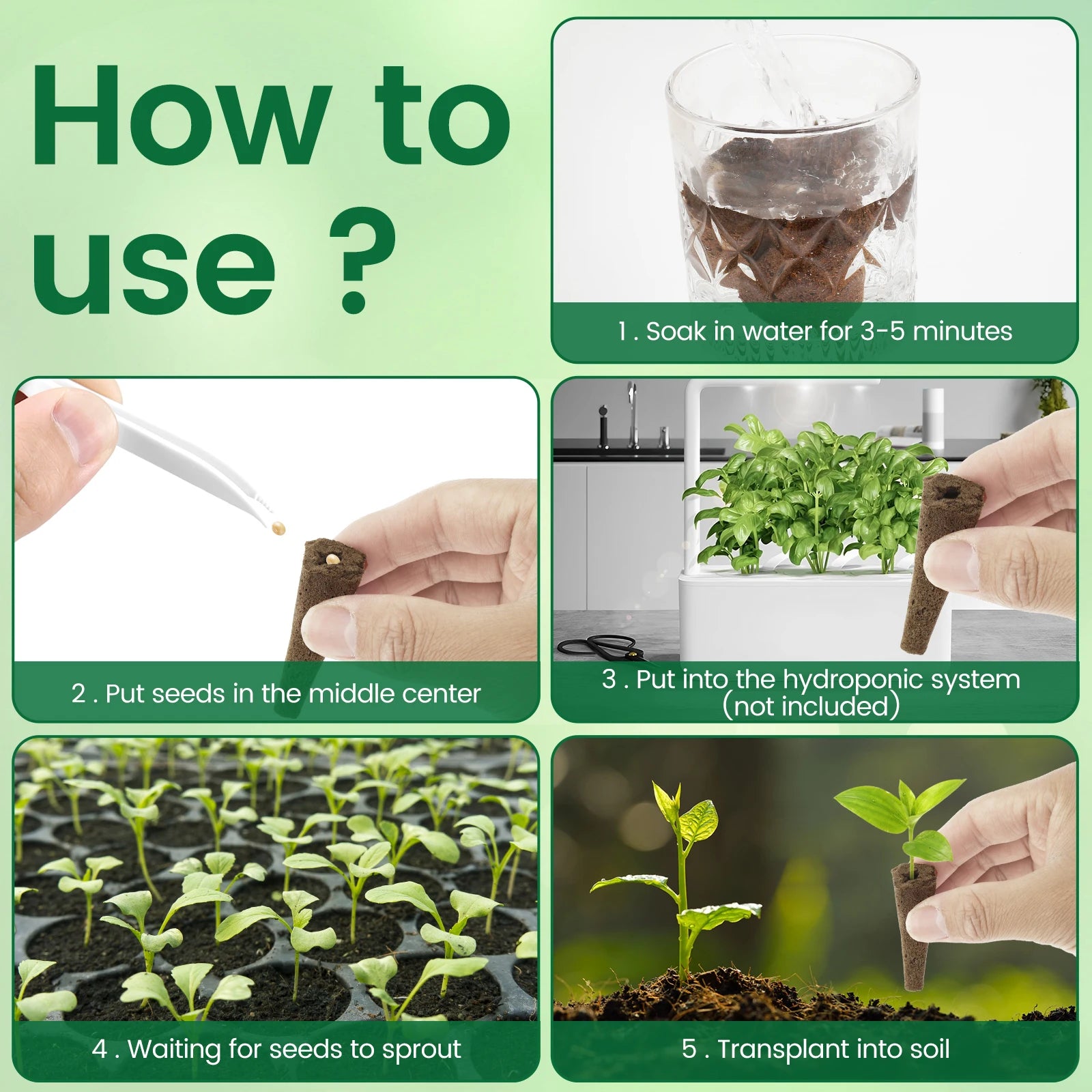 Hydroponic Seed Grow Sponge Kit