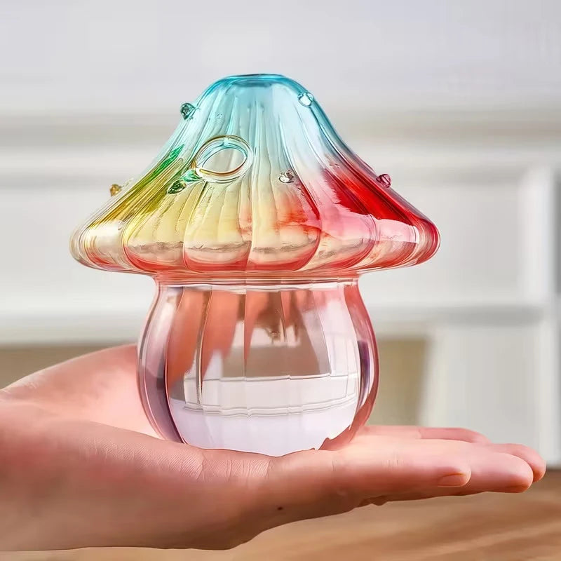 Hand-Blown Mushroom Glass Vase