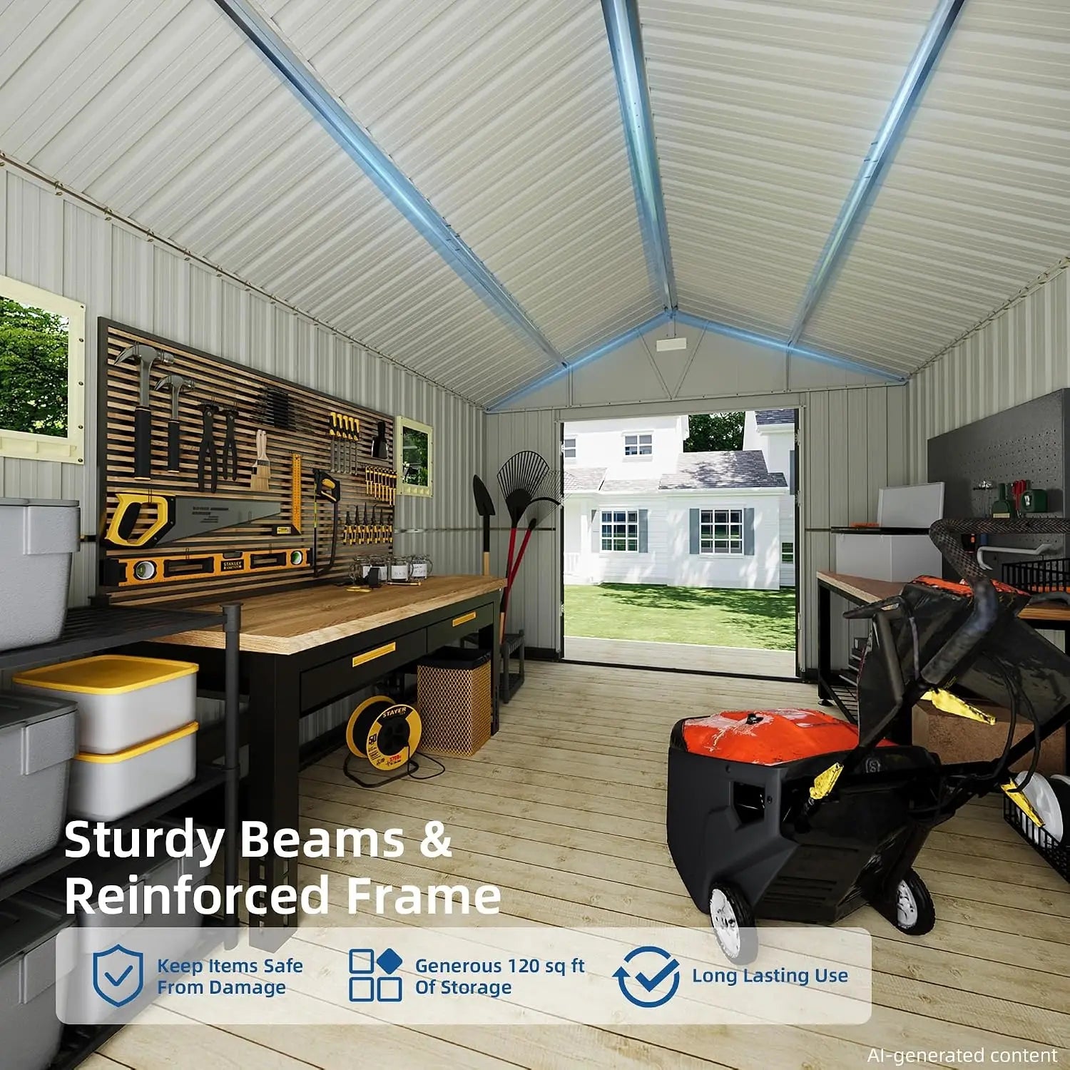 Outdoor Metal Large Storage Shed