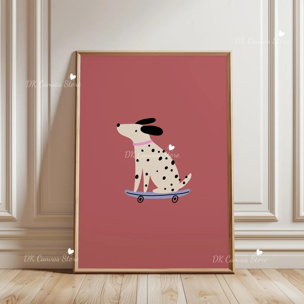 Skateboarding Dachshund Canvas Print