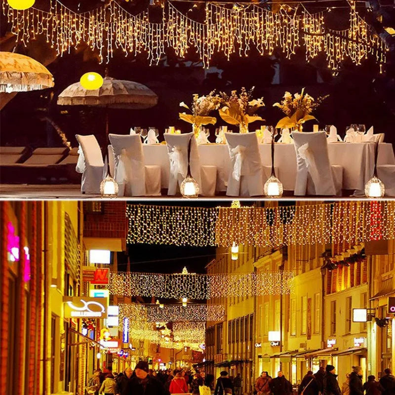 Curtain Solar Outdoor String Lights