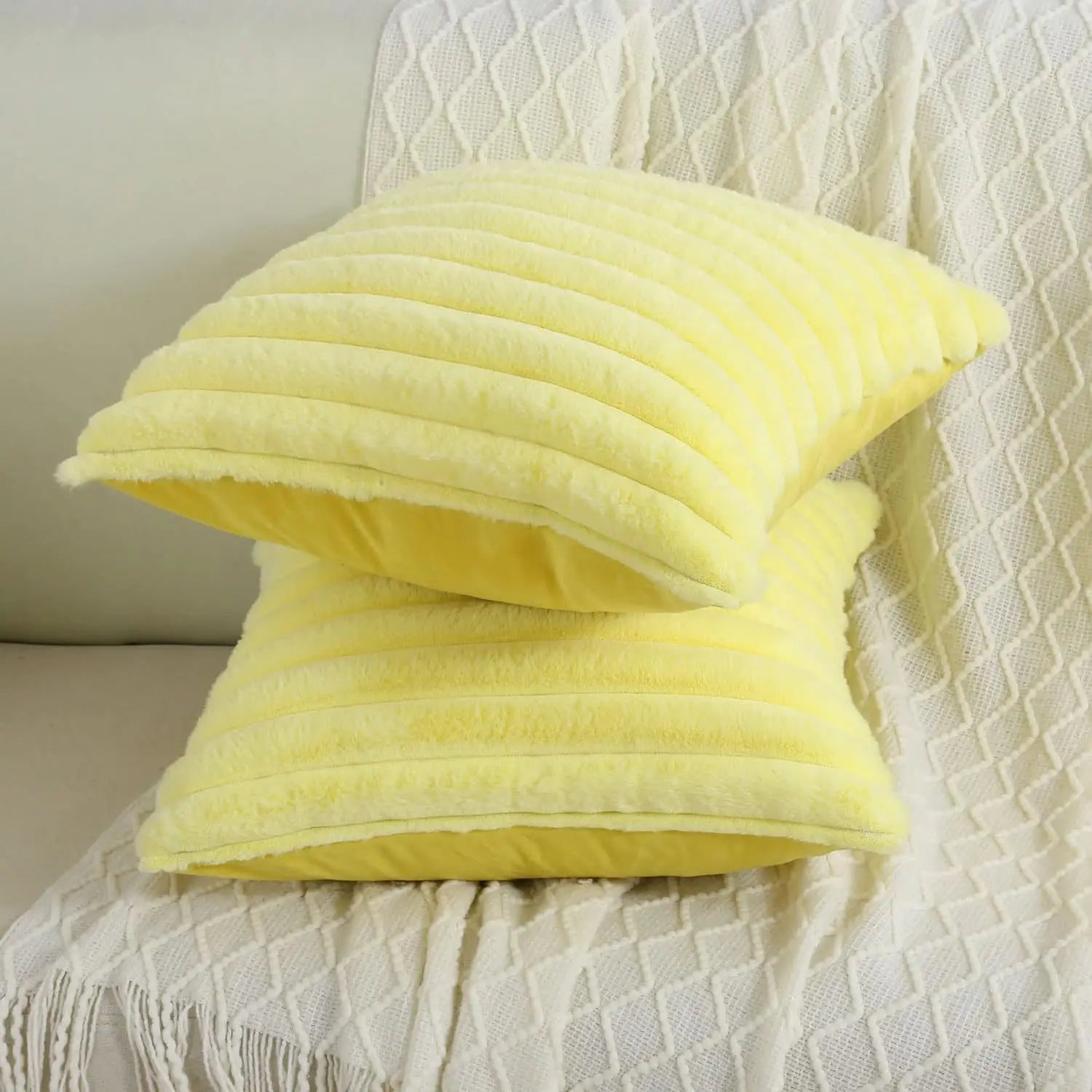 PlushStripe Cushion Cover