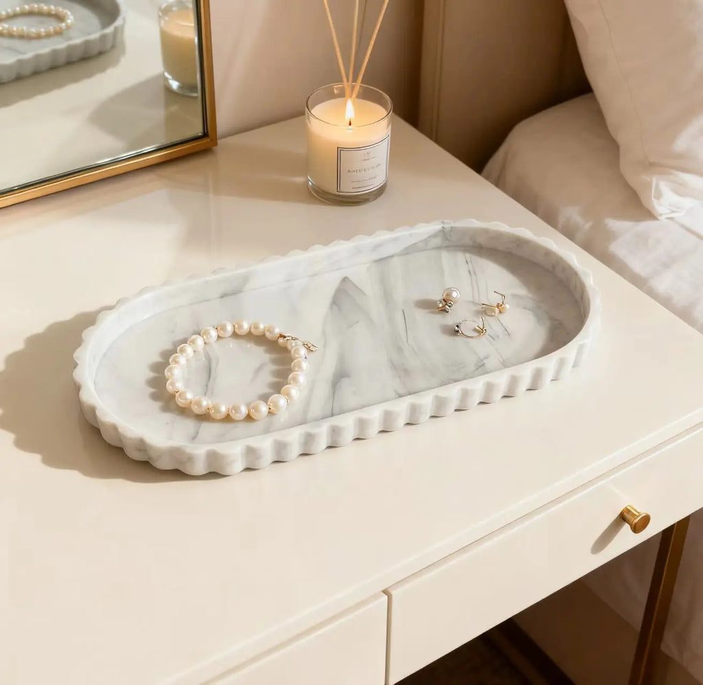 Silicone Wave-Edge Vanity Tray