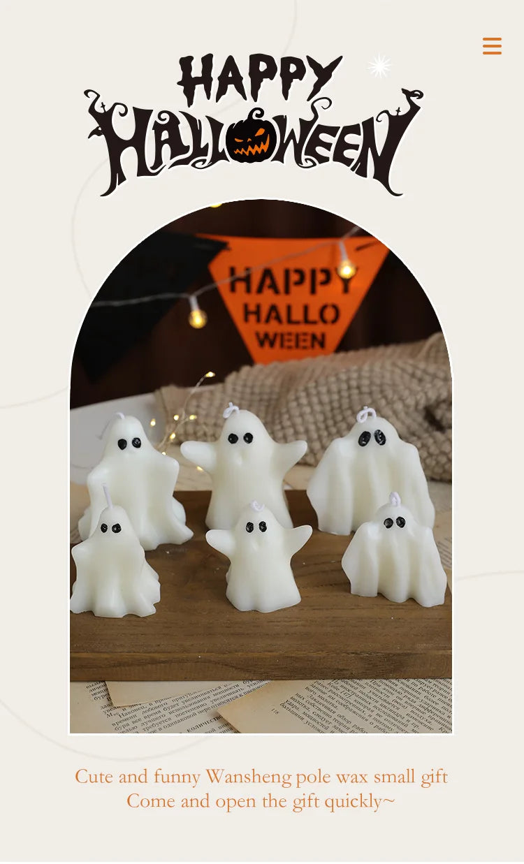 Halloween Ghost Candle Atmosphere Home Modeling Wax Set Ghost Premium Gifts Aromatherapy Home Decoration Gifts