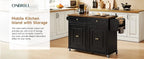 60-Inch Drop-Leaf Rolling Kitchen Island