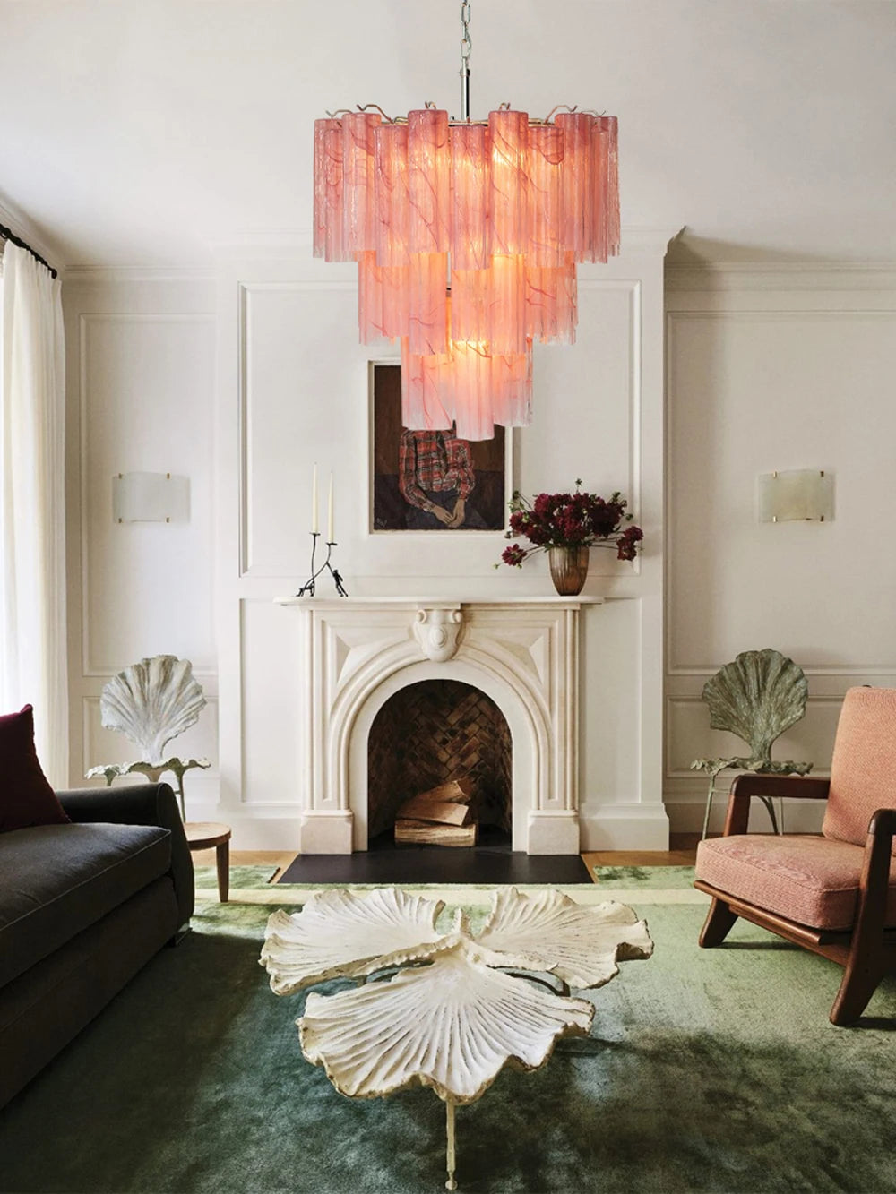 Art Glass Dimmable LED Chandelier