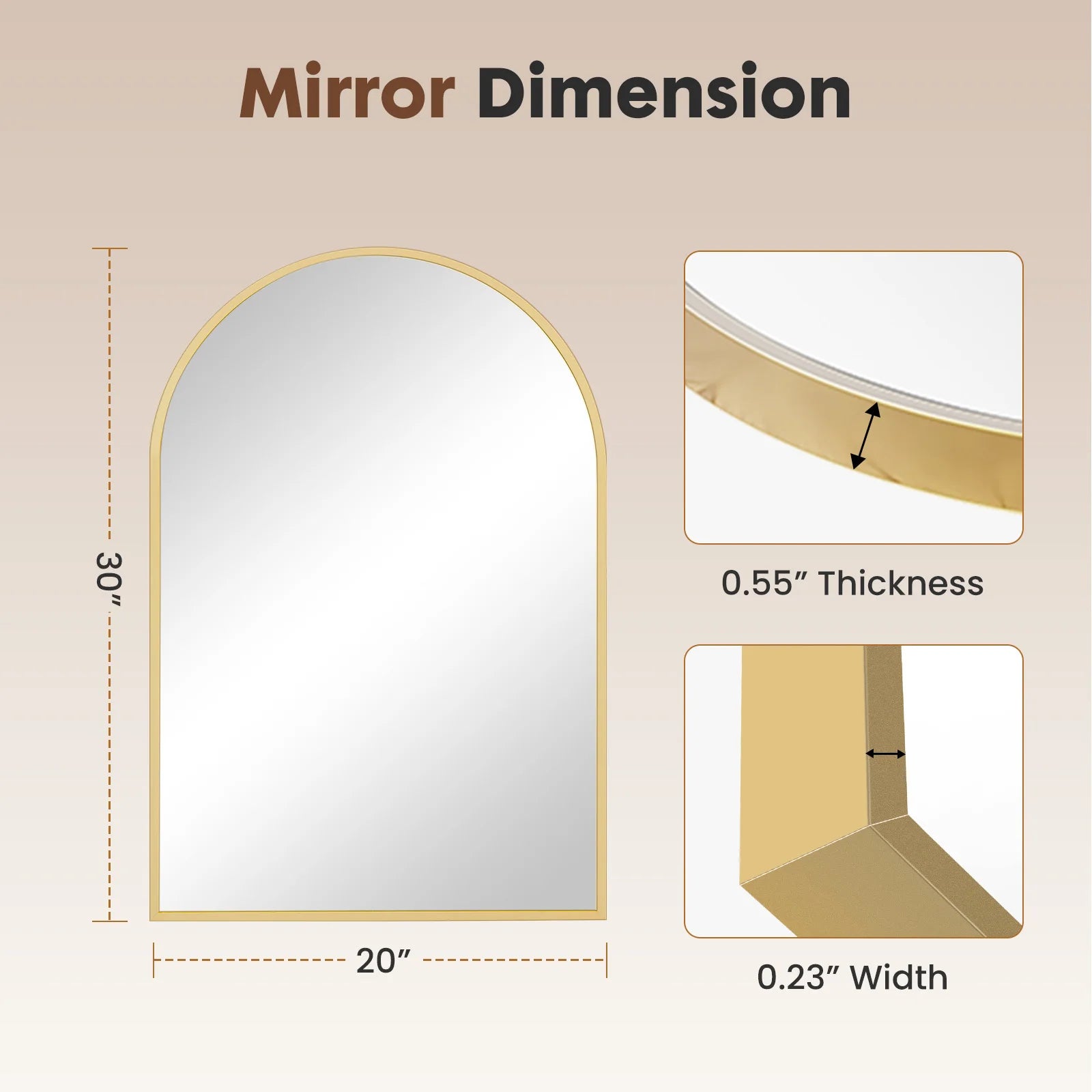 Arched Bathroom Wall Mirror