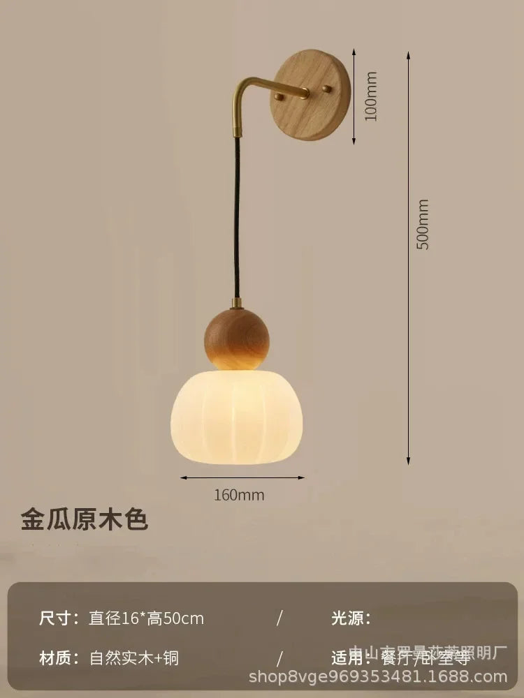Walnut & Opal Glass Triple Pendant Light