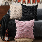 Black Halloween Plush Pillow Cover