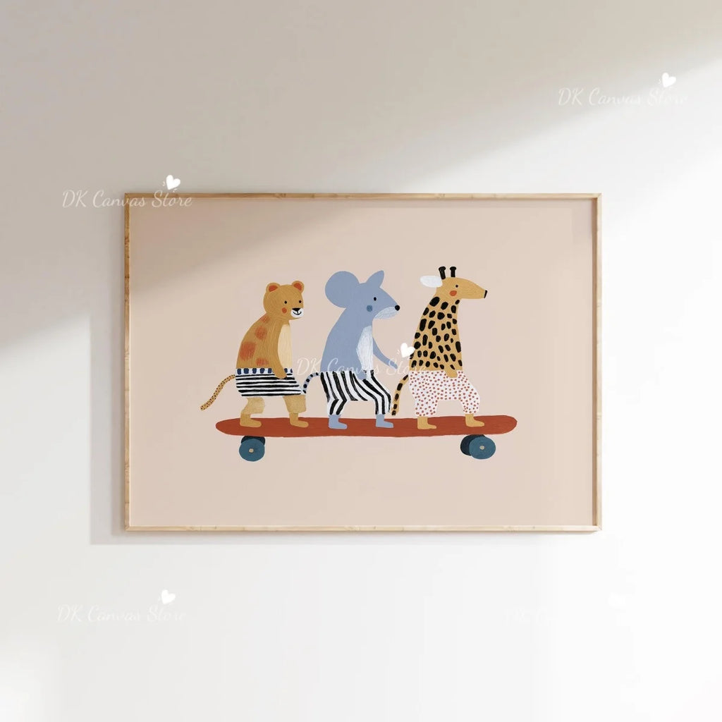Skateboarding Dachshund Canvas Print